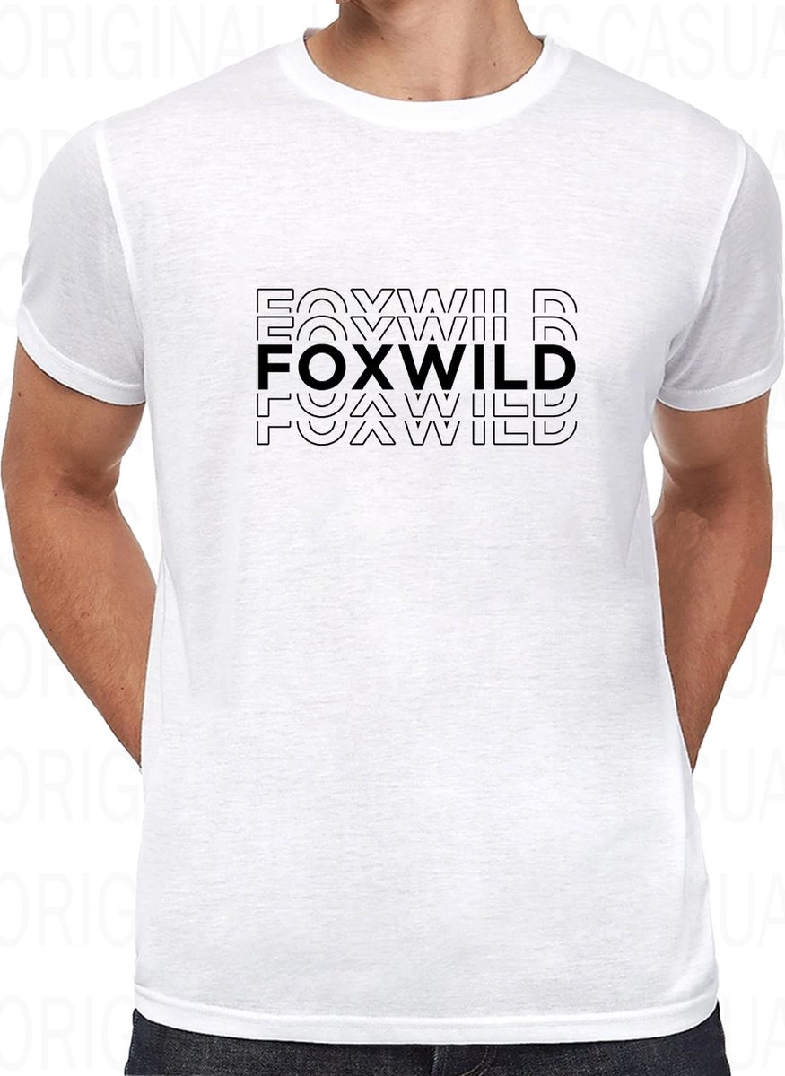 FOXWILD herenshirt - Wit - Maat 3XL - Regular Fit - Korte mouwen - Ronde hals - Leuke | grappige herenshirt  - Peter Gillis - Massa is Kassa - Humor - Original Kwoots